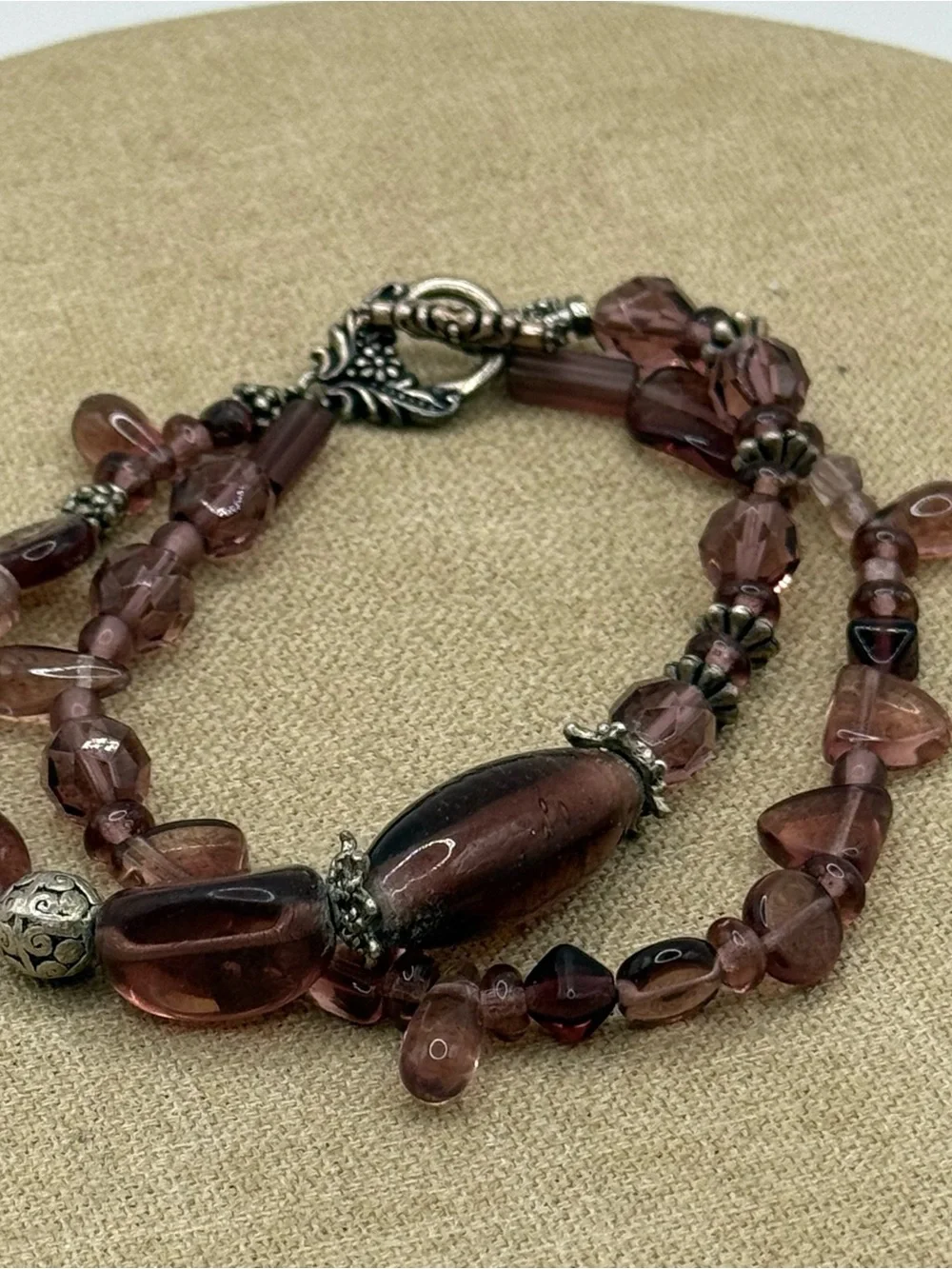 Handcrafted purple Glass Beaded Women's Bracelet